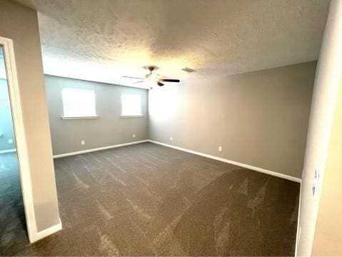 5225 Normandy Cob Dr Unit 33, Murfreesboro, TN 37129 - unfurnished room with ceiling fan, dark colored carpet, and a textured ceiling