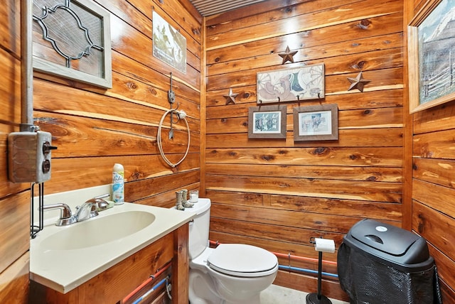 1880 Clydeton Rd, Waverly, TN 37185 - half bath featuring vanity and wood walls