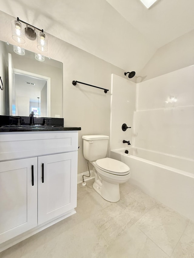 65 Misty Ln, Castalian Springs, TN 37031 - full bath featuring bathing tub / shower combination, vanity, and vaulted ceiling