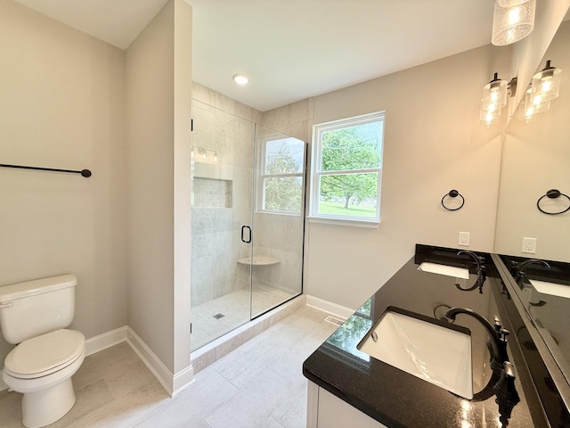 65 Misty Ln, Castalian Springs, TN 37031 - bathroom featuring double vanity, a shower stall, and tile patterned flooring