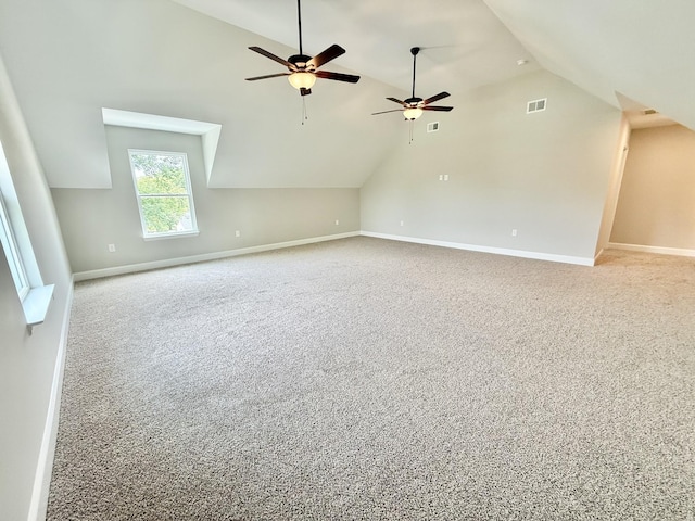 65 Misty Ln, Castalian Springs, TN 37031 - bonus room featuring lofted ceiling, a ceiling fan, and carpet