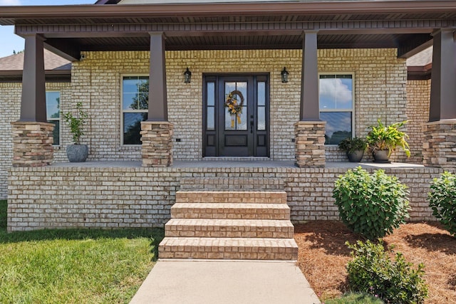 268 Planters Cir, Leoma, TN 38468 - entrance to property with brick siding and covered porch