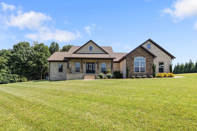 268 Planters Cir, Leoma, TN 38468 - craftsman inspired home with a front yard, brick siding, and a shingled roof