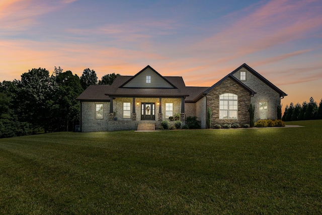 268 Planters Cir, Leoma, TN 38468 - view of front of home featuring a front lawn and stone siding