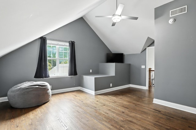 1069 Pleasant Valley Rd, Greenbrier, TN 37073 - bonus room with wood finished floors, a ceiling fan, and vaulted ceiling