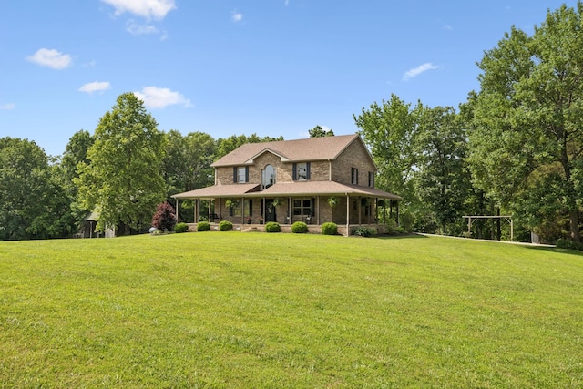 4255 Mcfall Rd, Cumberland City, TN 37050 - country-style home with covered porch and a front lawn