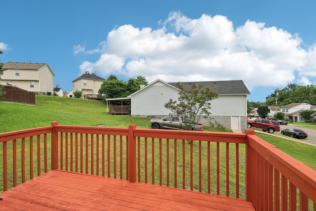 180 Bill Stewart Blvd, La Vergne, TN 37086 - wooden deck with a residential view and a lawn