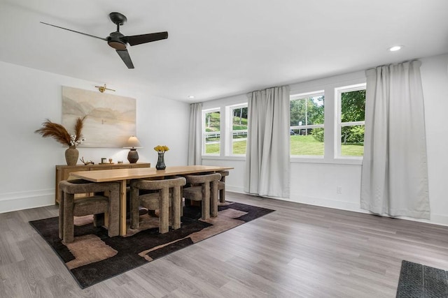 5171 Whites Creek Pike, Whites Creek, TN 37189 - dining space featuring ceiling fan, wood finished floors, and recessed lighting