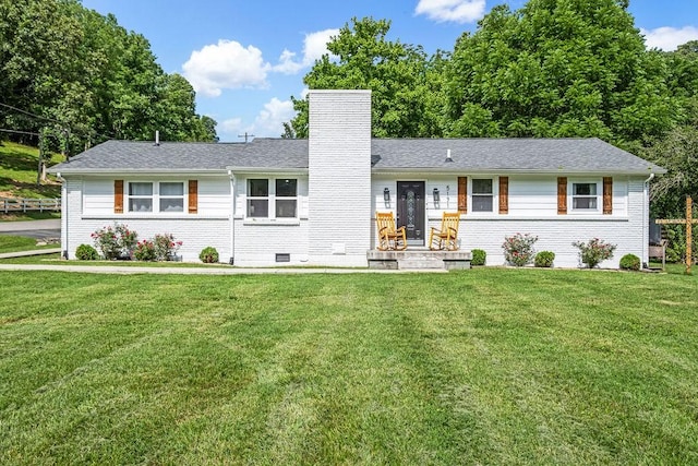 5171 Whites Creek Pike, Whites Creek, TN 37189 - ranch-style home featuring a chimney, a front yard, brick siding, and crawl space