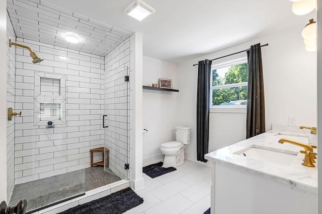 5171 Whites Creek Pike, Whites Creek, TN 37189 - bathroom featuring a shower stall, double vanity, and tile patterned flooring