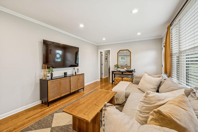 204 Eldon Ct, Nashville, TN 37214 - living area featuring recessed lighting, wood finished floors, and crown molding
