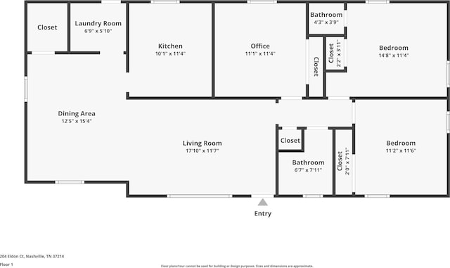 204 Eldon Ct, Nashville, TN 37214 - view of room layout