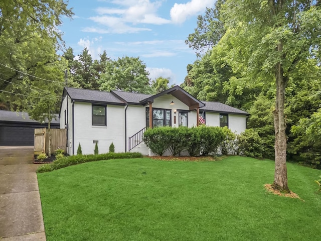 204 Eldon Ct, Nashville, TN 37214 - ranch-style house featuring a garage, brick siding, concrete driveway, and roof with shingles
