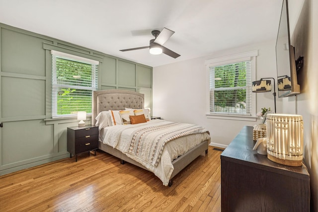 204 Eldon Ct, Nashville, TN 37214 - bedroom featuring multiple windows, light wood finished floors, and ceiling fan