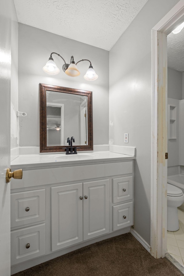 1029 Rachels Square Dr, Hermitage, TN 37076 - bathroom with a textured ceiling and vanity