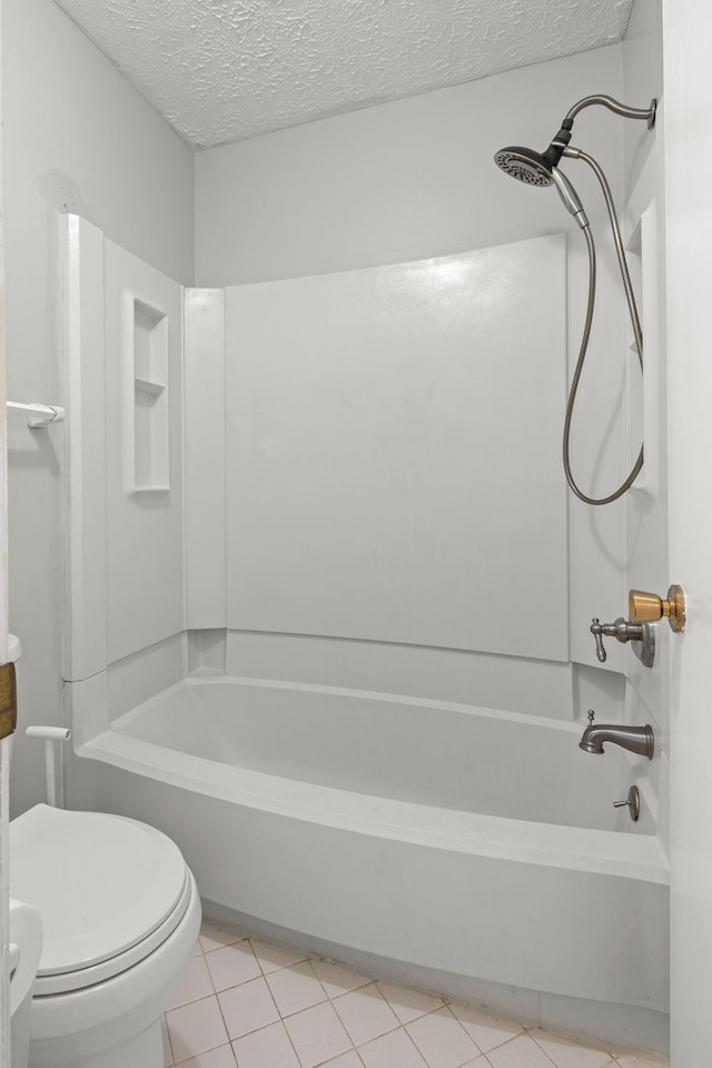 1029 Rachels Square Dr, Hermitage, TN 37076 - bathroom featuring shower / tub combination, a textured ceiling, and tile patterned floors