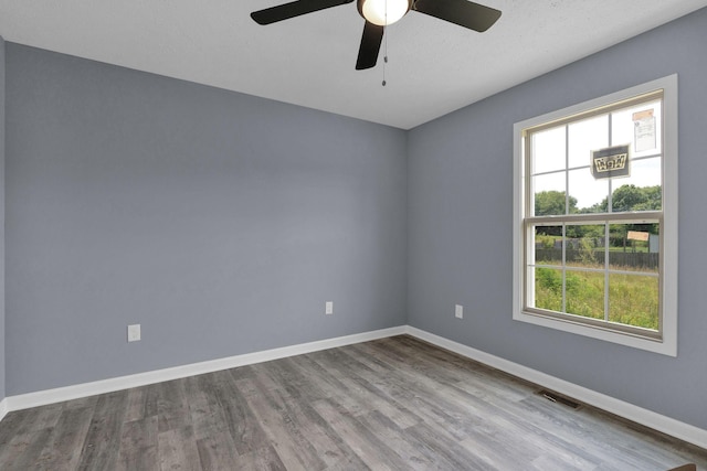 128 N C St, Hillsboro, TN 37342 - empty room with healthy amount of natural light, ceiling fan, and wood finished floors