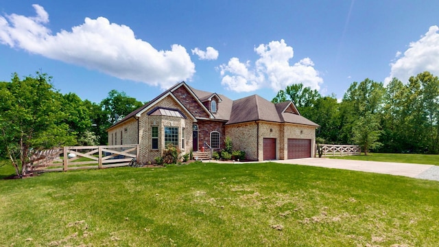 15505 Versailles Rd, Rockvale, TN 37153 - view of front of property featuring an attached garage, brick siding, and concrete driveway