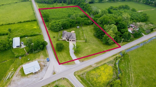 15505 Versailles Rd, Rockvale, TN 37153 - aerial view of sparsely populated area featuring property boundaries highlighted