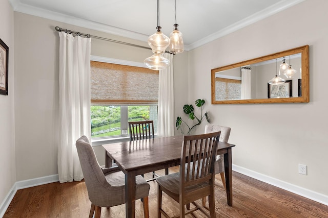 2213 Kirkwall Dr, Nolensville, TN 37135 - dining room with wood finished floors, crown molding, and a chandelier