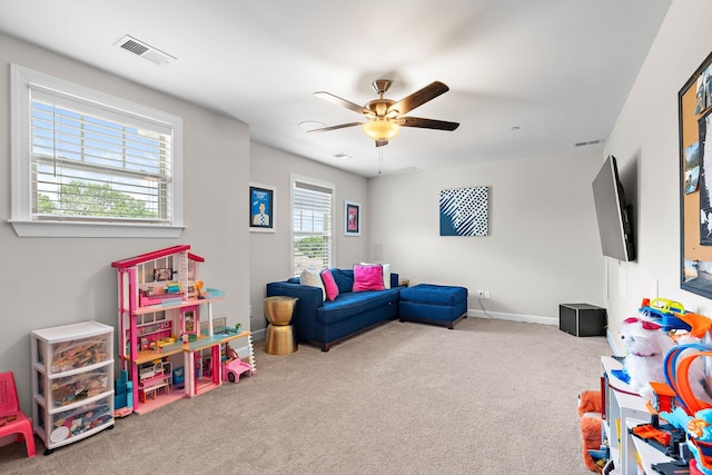 2213 Kirkwall Dr, Nolensville, TN 37135 - rec room featuring carpet and ceiling fan