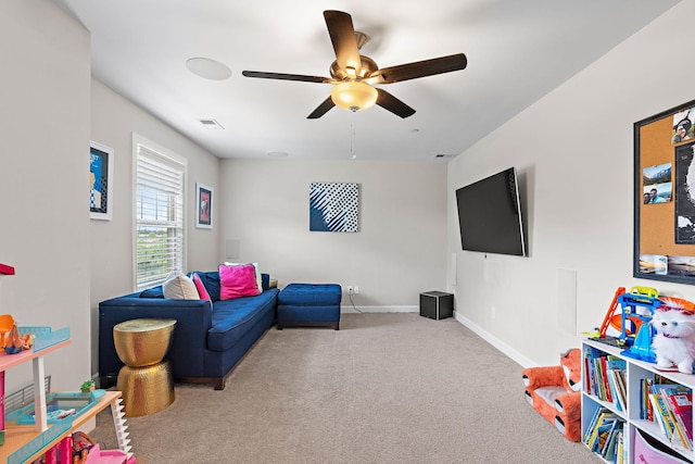 2213 Kirkwall Dr, Nolensville, TN 37135 - rec room with a ceiling fan and carpet