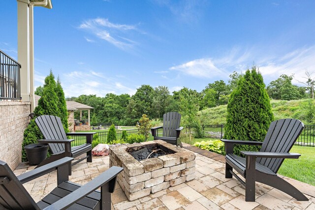 2213 Kirkwall Dr, Nolensville, TN 37135 - view of patio / terrace with a fire pit