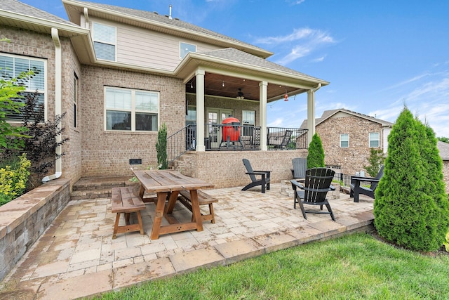 2213 Kirkwall Dr, Nolensville, TN 37135 - view of patio with a ceiling fan and outdoor dining area