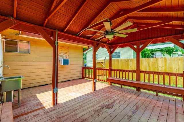 3405 Elder Mountain Rd, Chattanooga, TN 37419 - wooden terrace featuring ceiling fan and a sink