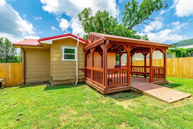3405 Elder Mountain Rd, Chattanooga, TN 37419 - wooden deck featuring a gazebo and a fenced backyard