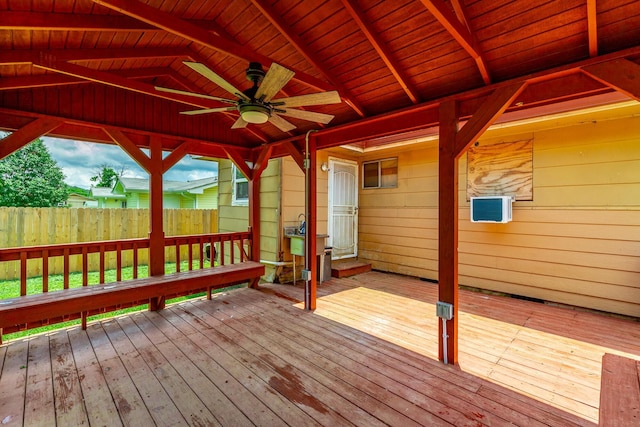 3405 Elder Mountain Rd, Chattanooga, TN 37419 - wooden terrace featuring a ceiling fan