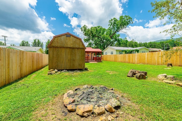 3405 Elder Mountain Rd, Chattanooga, TN 37419 - fenced backyard featuring a storage unit and a gazebo