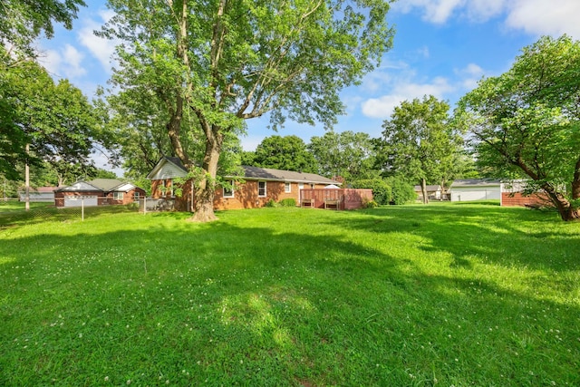 19 Garth Dr, Clarksville, TN 37040 - view of grassy yard with a wooden deck