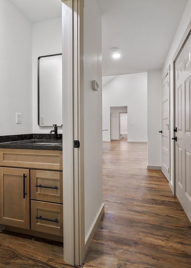 130 Rachelle Pl, Baxter, TN 38544 - hallway featuring dark wood finished floors and recessed lighting