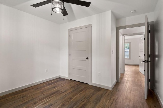 130 Rachelle Pl, Baxter, TN 38544 - unfurnished bedroom with dark wood finished floors and ceiling fan