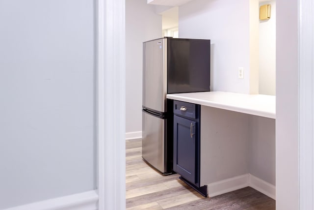 1280 Middle Tennessee Blvd Unit E14, Murfreesboro, TN 37130 - kitchen with freestanding refrigerator, light wood-style floors, and light countertops