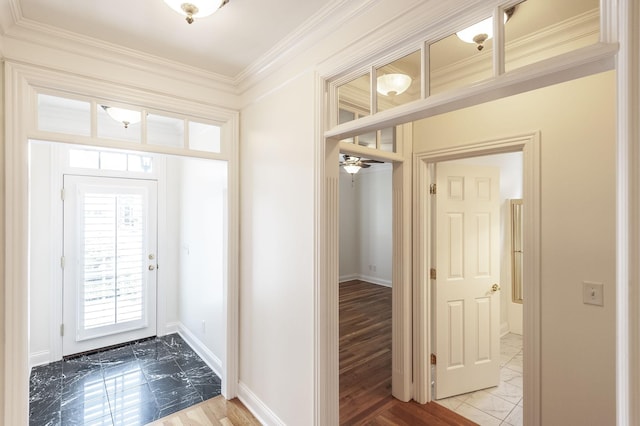 1176 Fairvue Village Ln, Gallatin, TN 37066 - foyer with ornamental molding and marble finish flooring