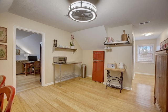 1064 Crane Ct, Kingston Springs, TN 37082 - interior space featuring vaulted ceiling, wood finished floors, and a desk