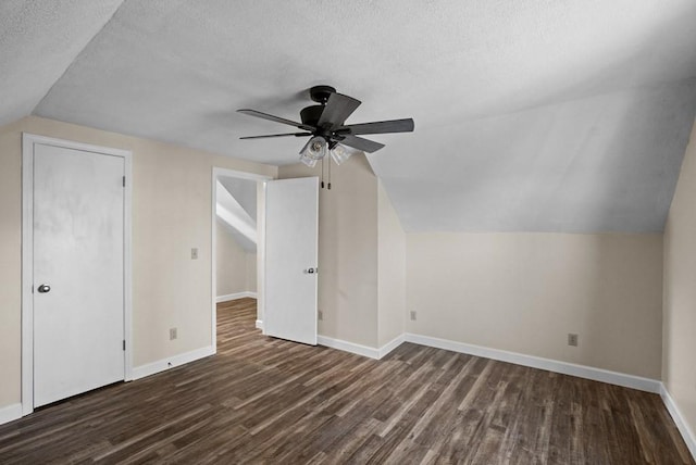 120 Dove Ln, Monroe, TN 38573 - bonus room with lofted ceiling, wood finished floors, a textured ceiling, and a ceiling fan