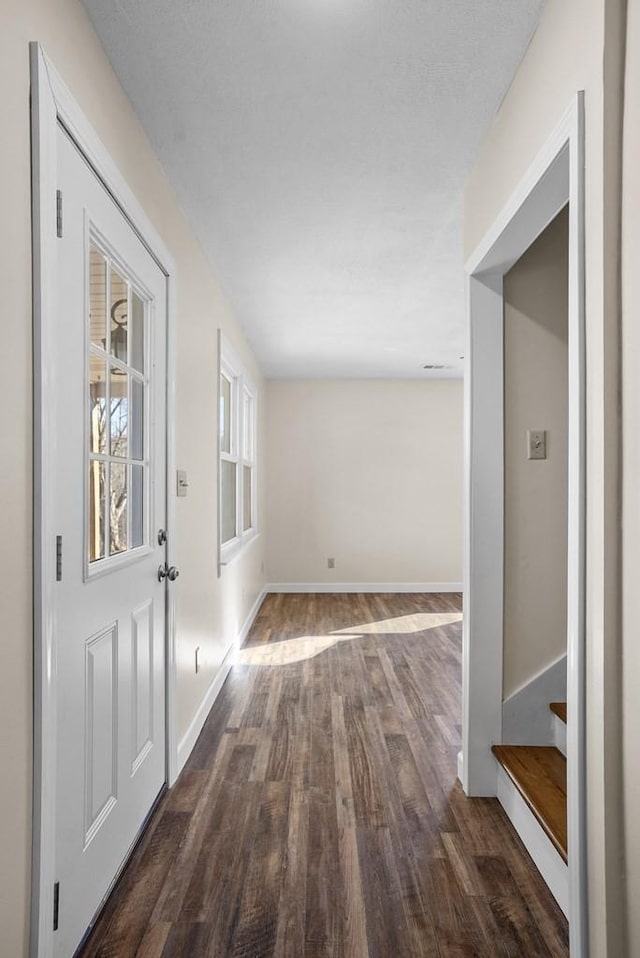 120 Dove Ln, Monroe, TN 38573 - corridor featuring dark wood-style floors and stairs