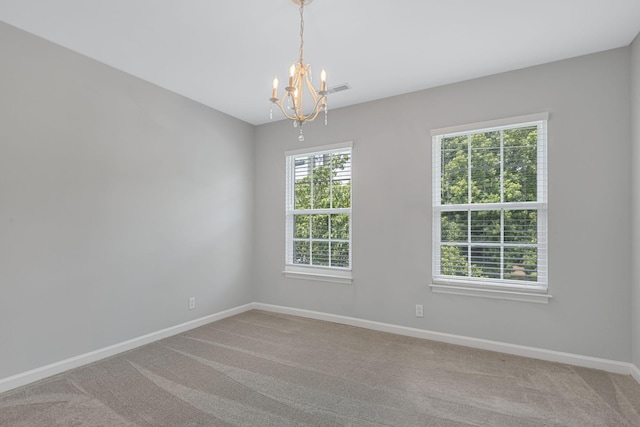 1220 Kelly Ct, Franklin, TN 37064 - unfurnished room with a chandelier and light carpet