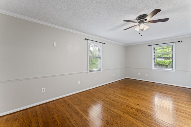 2709 Emery Dr, Nashville, TN 37214 - spare room with a textured ceiling, a ceiling fan, wood finished floors, and crown molding