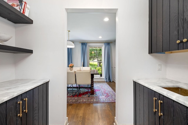 1231 Carl Seyfert Memorial Dr, Brentwood, TN 37027 - corridor featuring dark wood-style floors and recessed lighting