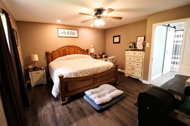 60 Jayson St, Camden, TN 38320 - bedroom featuring dark wood-type flooring, recessed lighting, and ceiling fan