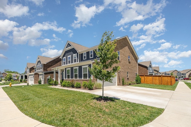 468 Rosy Dale Dr, Gallatin, TN 37066 - view of front facade with a residential view, brick siding, driveway, board and batten siding, and an attached garage