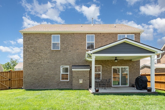 468 Rosy Dale Dr, Gallatin, TN 37066 - rear view of property with ceiling fan, a patio area, brick siding, and a gate