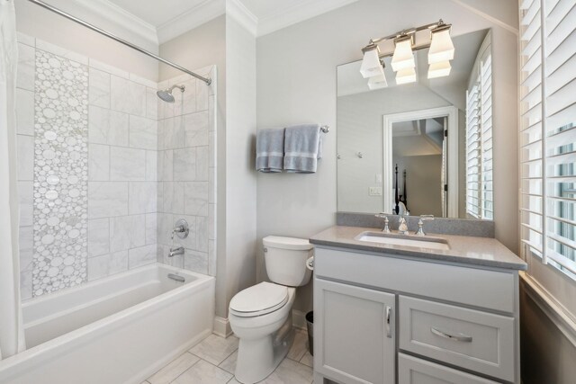 114 Middleton Cir, Nashville, TN 37215 - full bath with crown molding, shower / bathtub combination, vanity, and tile patterned flooring
