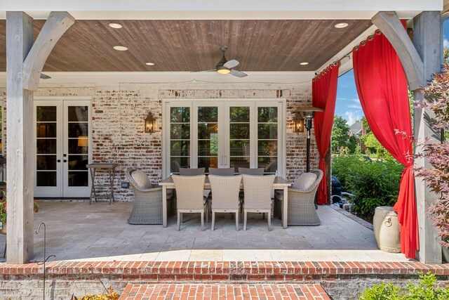 114 Middleton Cir, Nashville, TN 37215 - view of patio featuring french doors, outdoor dining space, and a ceiling fan