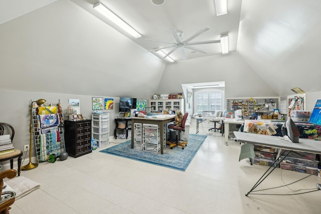 114 Middleton Cir, Nashville, TN 37215 - office space with vaulted ceiling and a ceiling fan