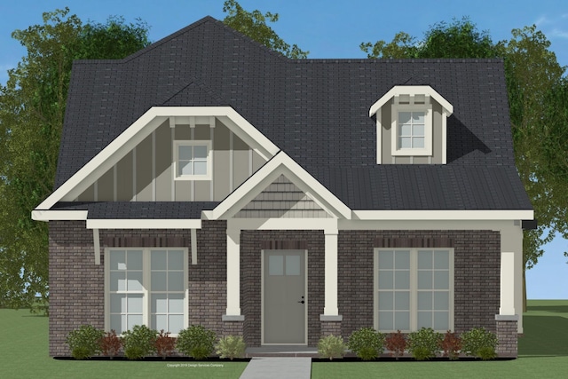 6165 Parkhaven Blvd, Hermitage, TN 37076 - view of front of property featuring brick siding, a front lawn, and board and batten siding